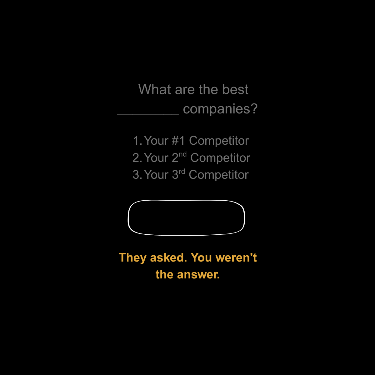 AI Visibility Audit - report showing how ChatGPT, Claude, Gemini and Perplexity recommend your company to buyers